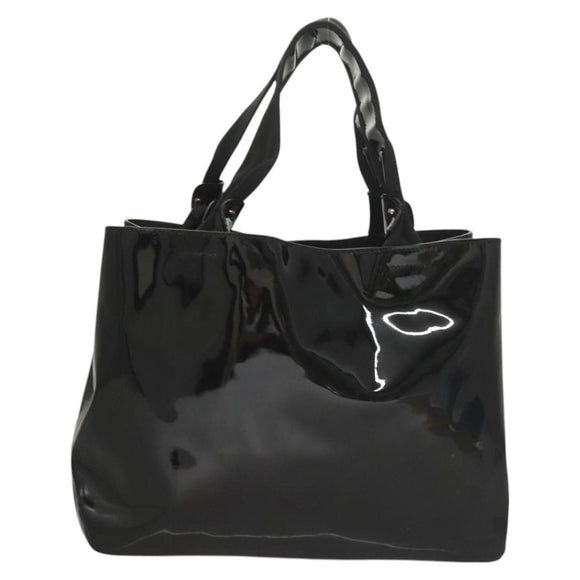 Salvatore Ferragamo Vala Hand Bag Patent leather Black Auth 129211