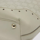 GUCCI GG Canvas Guccissima Tote Bag Leather White Gold 145984 Auth 129226-9