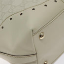 GUCCI GG Canvas Guccissima Tote Bag Leather White Gold 145984 Auth 129226-14