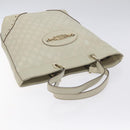 GUCCI GG Canvas Guccissima Tote Bag Leather White Gold 145984 Auth 129226-6