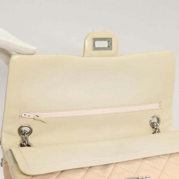 CHANEL Matelasse 2.55 Double Flap Chain Gradient Bag Lamb Skin CC Auth 129232