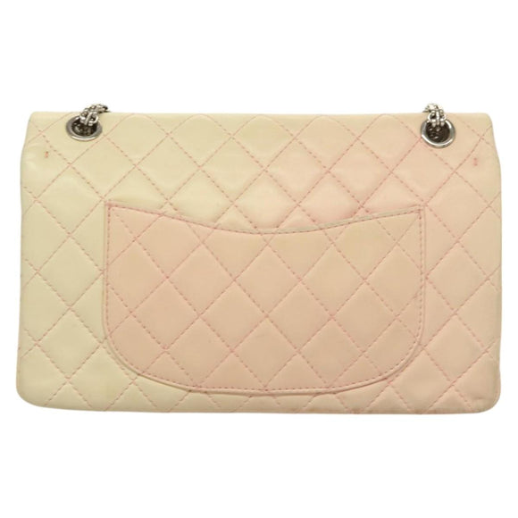 CHANEL Matelasse 2.55 Double Flap Chain Gradient Bag Lamb Skin CC Auth 129232