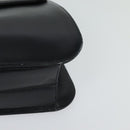 CARTIER Chain Shoulder Bag Leather Navy Gold Auth 129241-14