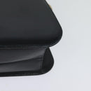 CARTIER Chain Shoulder Bag Leather Navy Gold Auth 129241-16