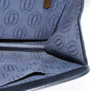 CARTIER Chain Shoulder Bag Leather Navy Gold Auth 129241-18