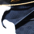 CARTIER Chain Shoulder Bag Leather Navy Gold Auth 129241-20