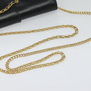 CARTIER Chain Shoulder Bag Leather Navy Gold Auth 129241-7