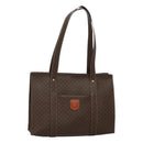 CELINE Macadam Canvas Shoulder Bag PVC Leather Brown Gold Auth 129247-1