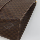 CELINE Macadam Canvas Shoulder Bag PVC Leather Brown Gold Auth 129247-15