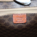 CELINE Macadam Canvas Shoulder Bag PVC Leather Brown Gold Auth 129247-17