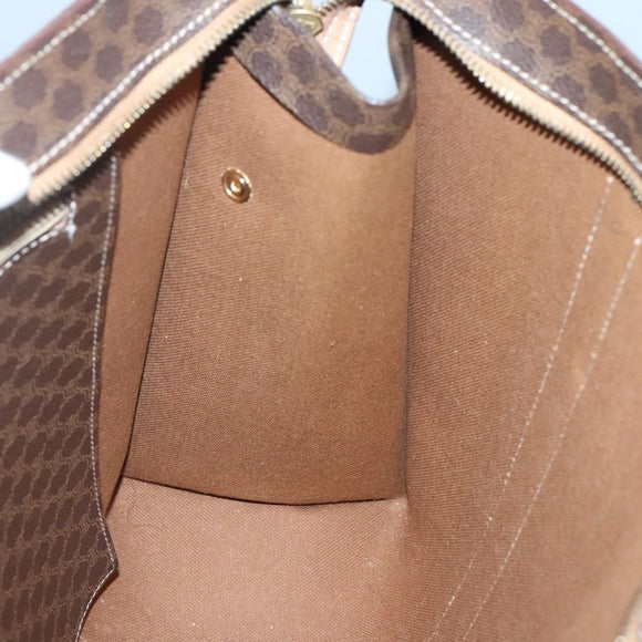 CELINE Macadam Canvas Shoulder Bag PVC Leather Brown Gold Auth 129247