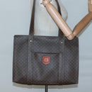 CELINE Macadam Canvas Shoulder Bag PVC Leather Brown Gold Auth 129247-21