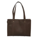 CELINE Macadam Canvas Shoulder Bag PVC Leather Brown Gold Auth 129247-2