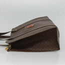 CELINE Macadam Canvas Shoulder Bag PVC Leather Brown Gold Auth 129247-3