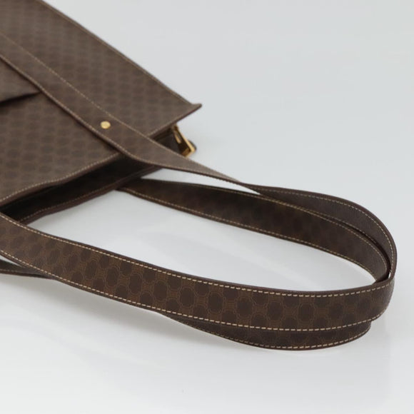 CELINE Macadam Canvas Shoulder Bag PVC Leather Brown Gold Auth 129247