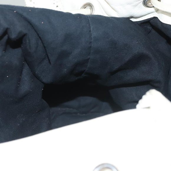 BALENCIAGA The Giant Pom Pom Bag Leather 2way White Silver 204540 Auth 129254