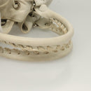 BALENCIAGA The Giant Pom Pom Bag Leather 2way White Silver 204540 Auth 129254-7