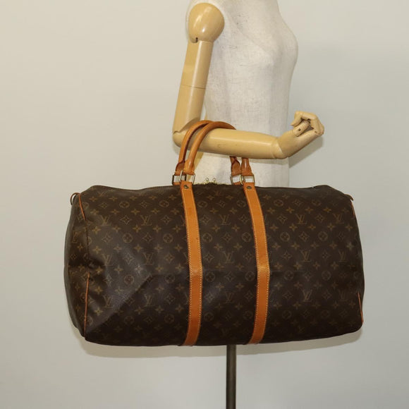 LOUIS VUITTON Monogram Keepall 55 Boston Bag M41424 LV Auth 129278