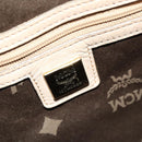 MCM Vicetos Logogram Shoulder Bag PVC Leather Beige Gold Auth 129291-17