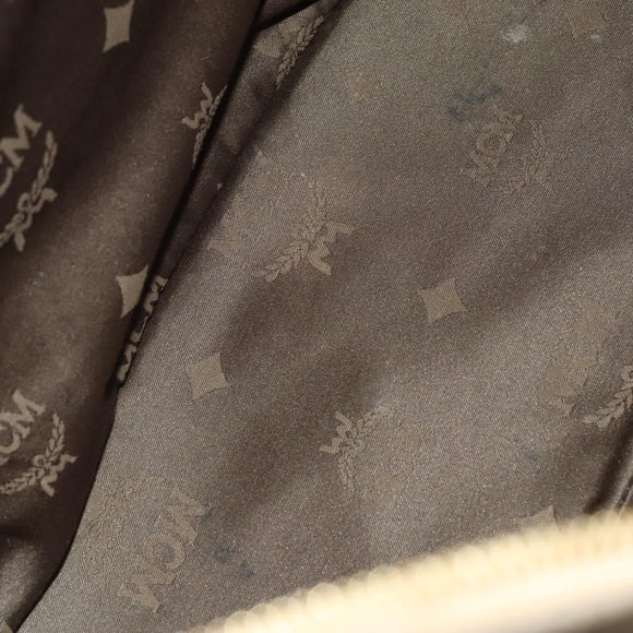 MCM Vicetos Logogram Shoulder Bag PVC Leather Beige Gold Auth 129291