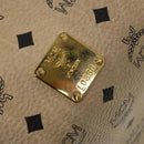 MCM Vicetos Logogram Shoulder Bag PVC Leather Beige Gold Auth 129291-12