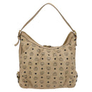 MCM Vicetos Logogram Shoulder Bag PVC Leather Beige Gold Auth 129291-2