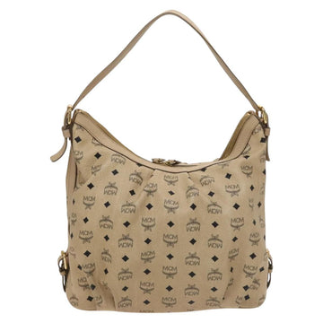 MCM Vicetos Logogram Shoulder Bag PVC Leather Beige Gold Auth 129291 - 0