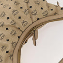 MCM Vicetos Logogram Shoulder Bag PVC Leather Beige Gold Auth 129291-6