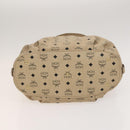 MCM Vicetos Logogram Shoulder Bag PVC Leather Beige Gold Auth 129291-5