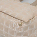 CHANEL New Travel Line Tote Bag Nylon Beige Gold CC Auth 129292-9