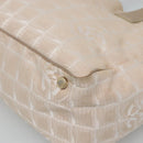CHANEL New Travel Line Tote Bag Nylon Beige Gold CC Auth 129292-15