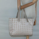 CHANEL New Travel Line Tote Bag Nylon Beige Gold CC Auth 129292-22