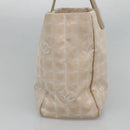 CHANEL New Travel Line Tote Bag Nylon Beige Gold CC Auth 129292-3