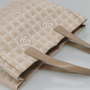 CHANEL New Travel Line Tote Bag Nylon Beige Gold CC Auth 129292-6