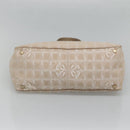 CHANEL New Travel Line Tote Bag Nylon Beige Gold CC Auth 129292-5