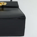 Salvatore Ferragamo Gancini Hand Bag Leather 2way Navy Gold Auth 129297-15