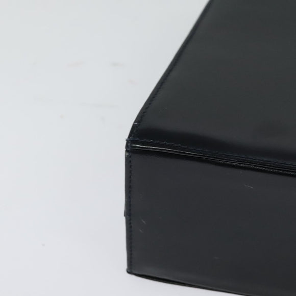 Salvatore Ferragamo Gancini Hand Bag Leather 2way Navy Gold Auth 129297