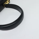 Salvatore Ferragamo Gancini Hand Bag Leather 2way Navy Gold Auth 129297-7