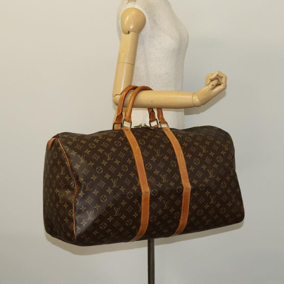 LOUIS VUITTON Monogram Keepall 55 Boston Bag M41424 LV Auth 129308