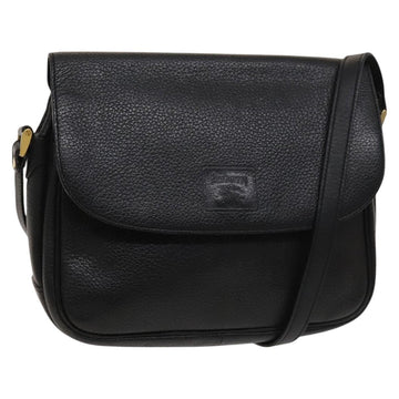 Burberrys Shoulder Bag Leather Black Gold Auth 129329
