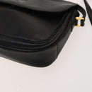 Burberrys Shoulder Bag Leather Black Gold Auth 129329-9