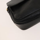 Burberrys Shoulder Bag Leather Black Gold Auth 129329-14