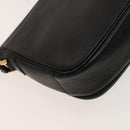 Burberrys Shoulder Bag Leather Black Gold Auth 129329-16