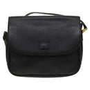 Burberrys Shoulder Bag Leather Black Gold Auth 129329-13