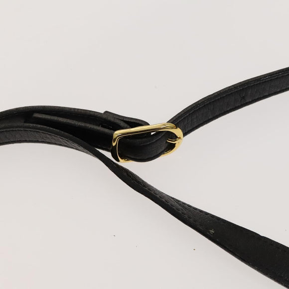 Burberrys Shoulder Bag Leather Black Gold Auth 129329