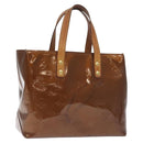 LOUIS VUITTON Monogram Vernis Reade PM Hand Bag Bronze M91146 LV Auth 129334-1