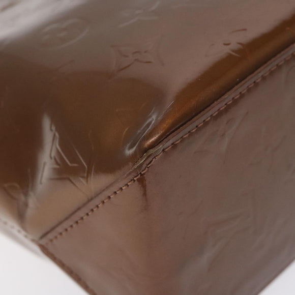 LOUIS VUITTON Monogram Vernis Reade PM Hand Bag Bronze M91146 LV Auth 129334
