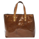 LOUIS VUITTON Monogram Vernis Reade PM Hand Bag Bronze M91146 LV Auth 129334-13