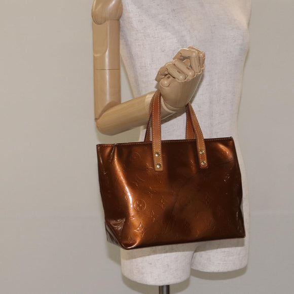 LOUIS VUITTON Monogram Vernis Reade PM Hand Bag Bronze M91146 LV Auth 129334