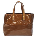 LOUIS VUITTON Monogram Vernis Reade PM Hand Bag Bronze M91146 LV Auth 129334-2